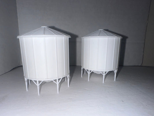 N Scale Grain Bin Dryer / Farm Silo 2-Pack Detailed Model 1:160 Train Scenery / Industrial Agriculture Buildings