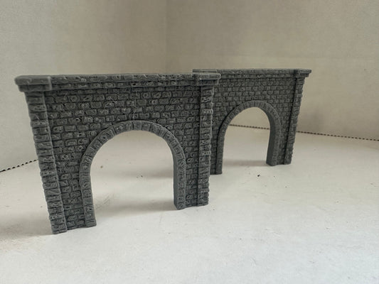 Z - Scale Single Tunnel Portal for 1:220 Train Mountain / Diorama Scene (2-Pack) High Detail Cobblestone Style