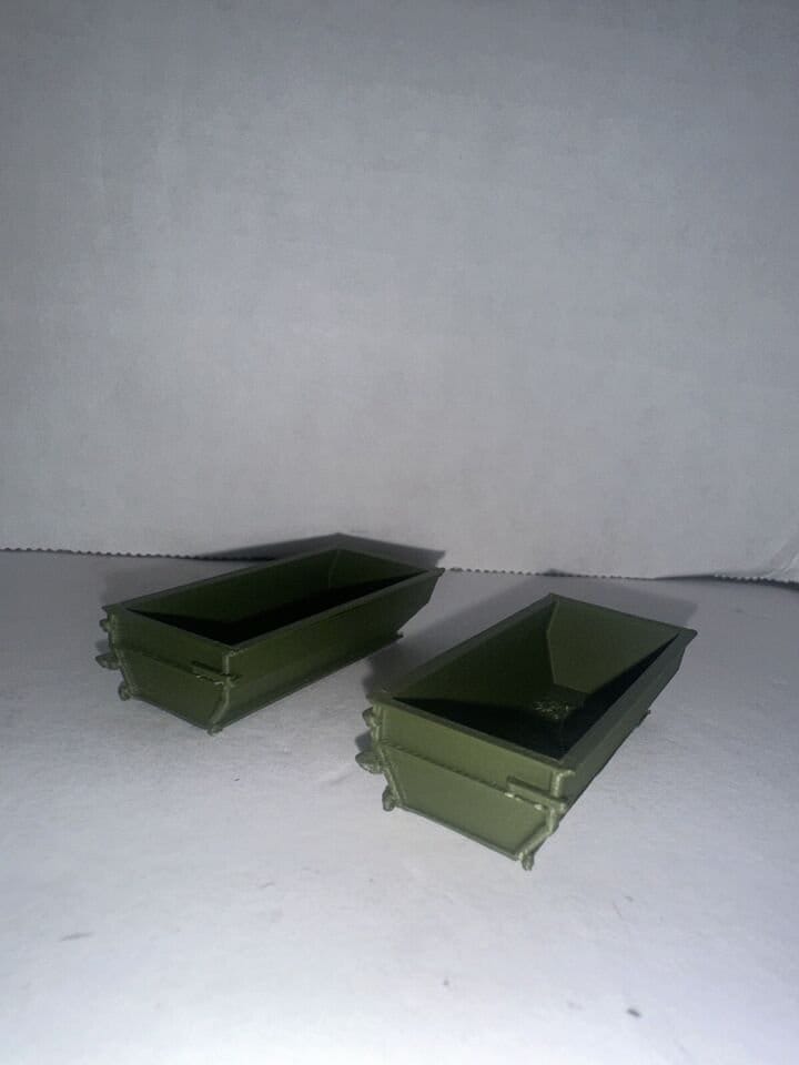 HO scale roll off construction dumpsters industrial business military 1:87 Train Scenery