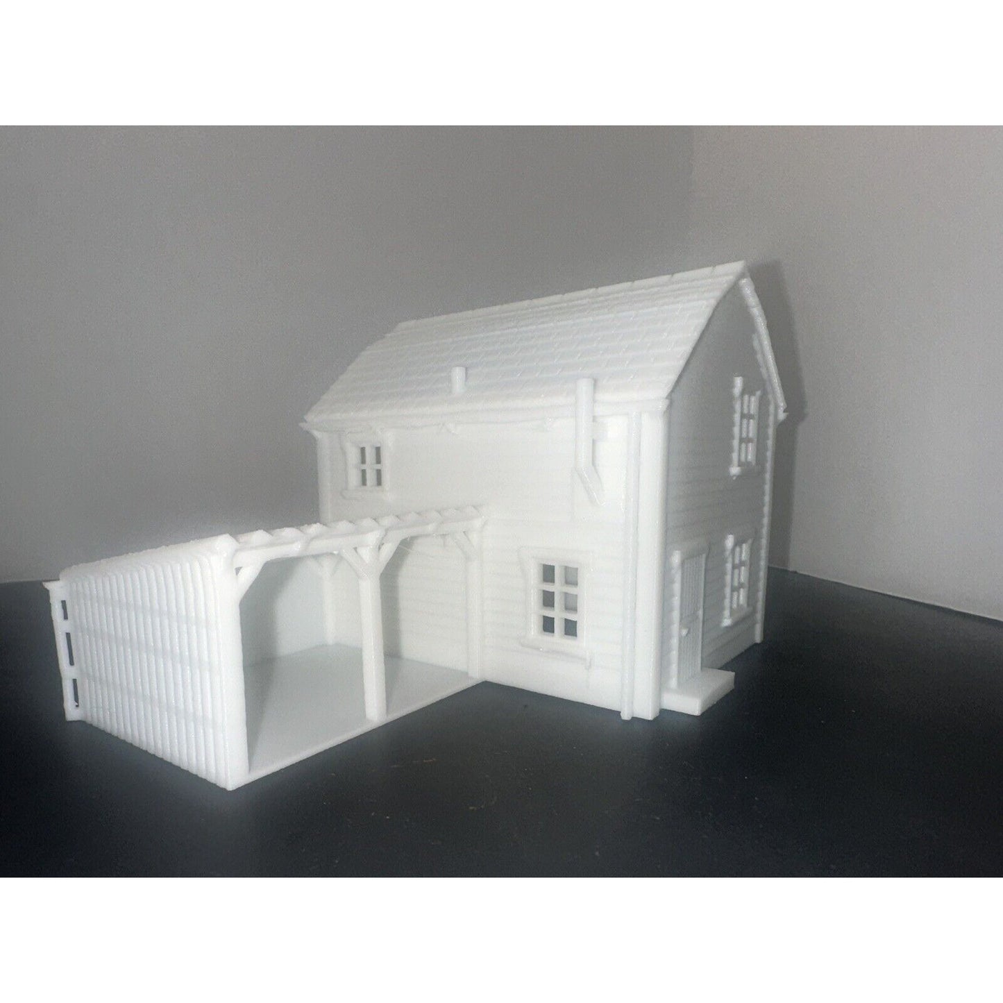 HO - Scale Water Mill River House 1:87 Water Wheel High Detail White Unpainted