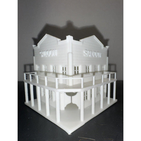 N - Scale Town Saloon 1:160 City Buildings / Scenery Western Country Style White