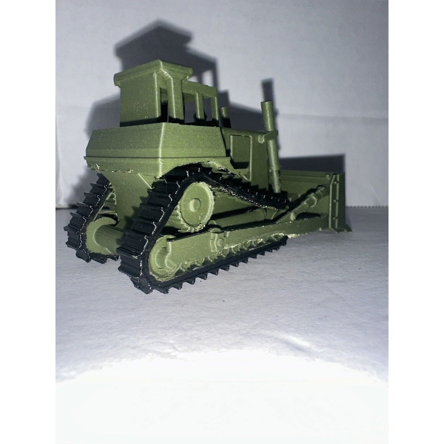 HO Scale High Track Dozer / Military Construction Bulldozer 1:87 Train Scenery