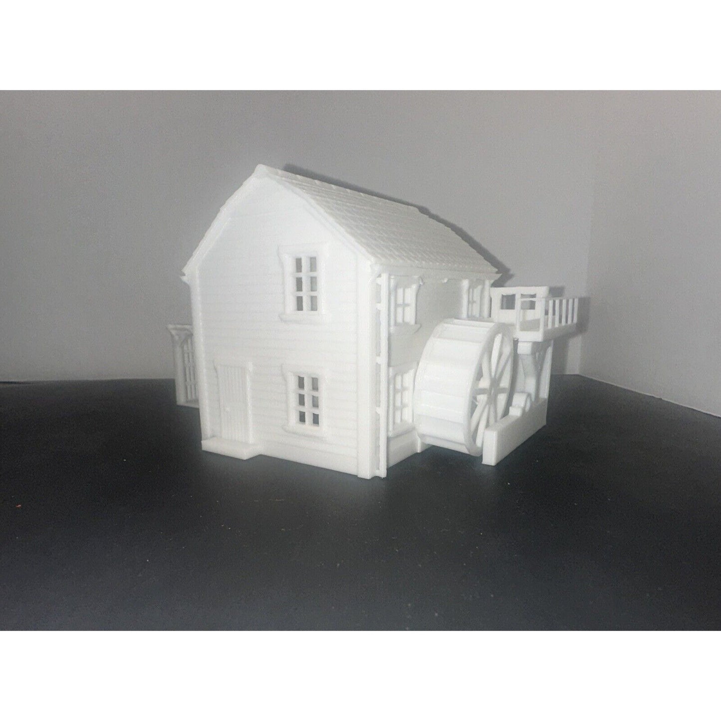 HO - Scale Water Mill River House 1:87 Water Wheel High Detail White Unpainted