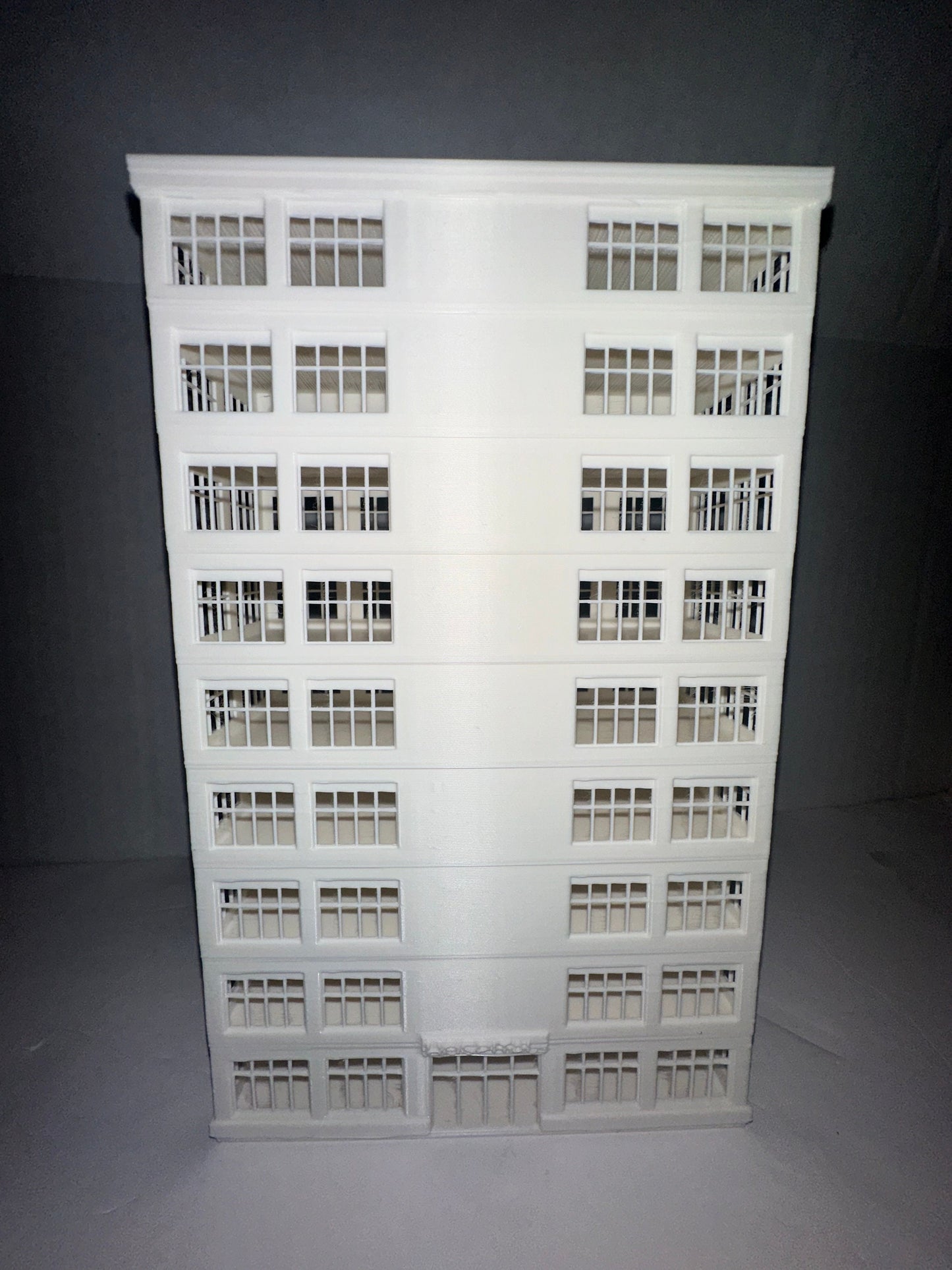 N-Scale Hospital ER Large Building White 3D Model 1:160 Scale Skyscraper 1/160 Train Set Background / Diorama 8.5" Tall