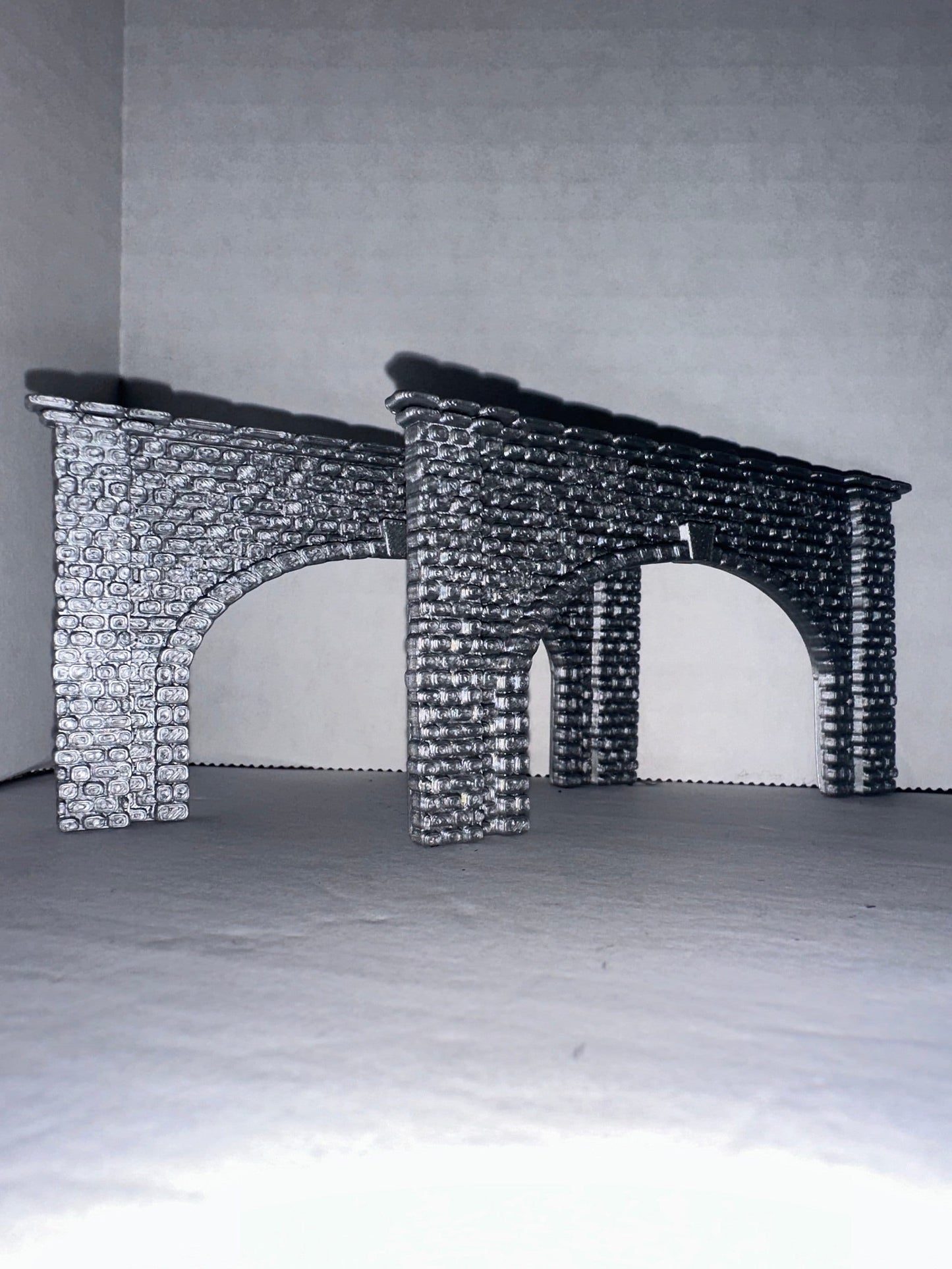 N Scale Double Tunnel Portal Fits 2 Tracks for 1:160 Train Set Diorama (2-Pack) N - Scale Scenery