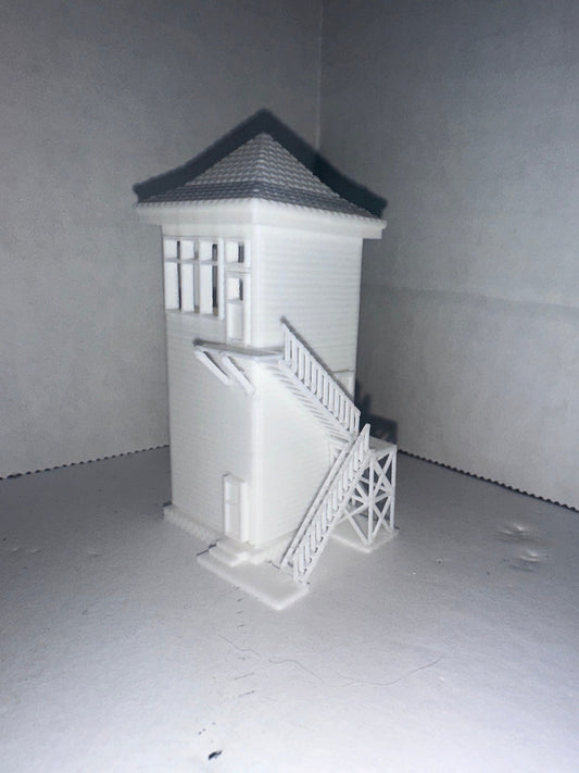 N - Scale Train Signal Tower / Railyard Control Building 1:160 Detailed White (Unpainted) City / Town Scenery