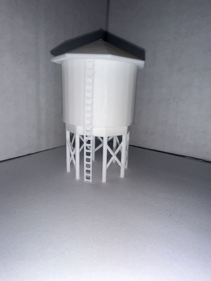 N - Scale Water Tower White Unpainted High Detail 1:160 Classic Utility Building