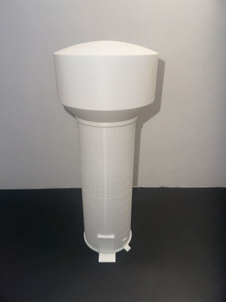 N - Scale Water Tower White Unpainted High Detail 1:160 Tall Utility Building Composite Classic Style Industrial Scenery