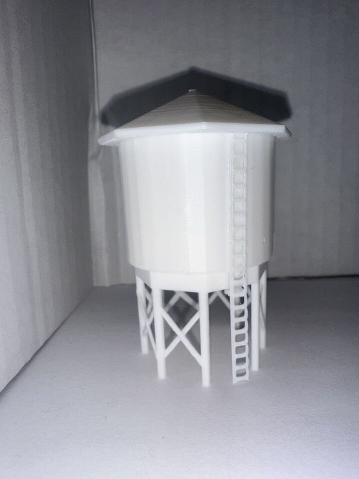 N - Scale Water Tower White Unpainted High Detail 1:160 Classic Utility Building