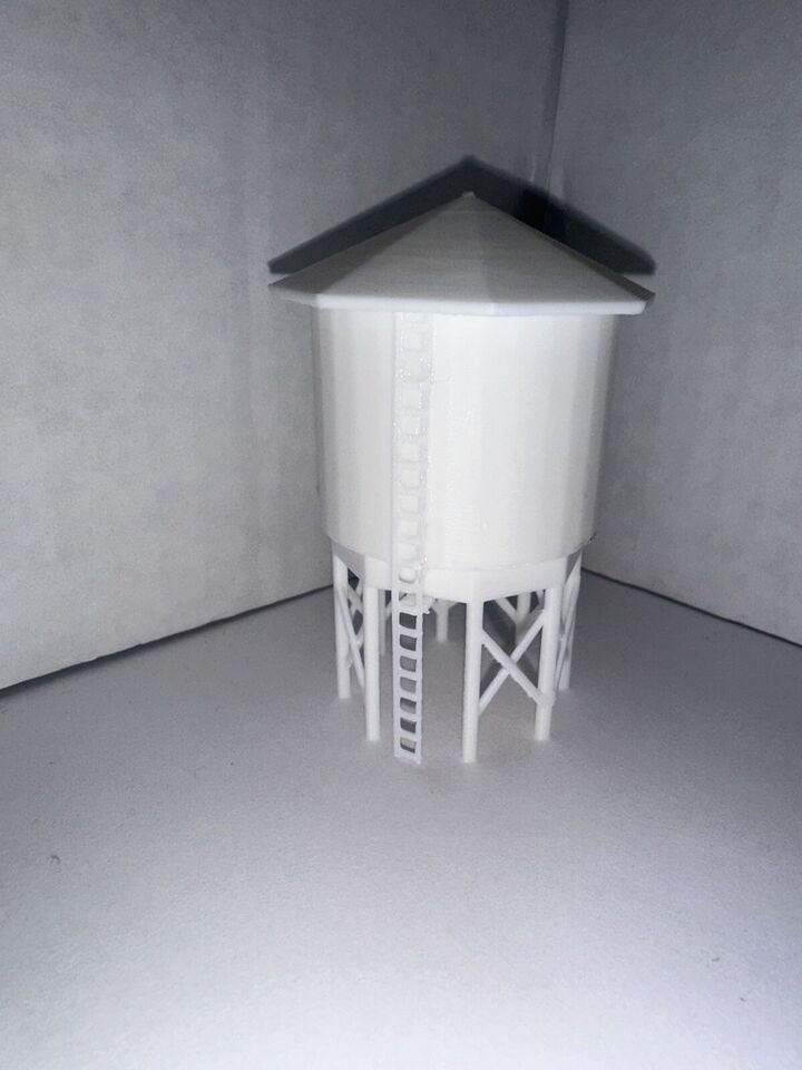 N - Scale Water Tower White Unpainted High Detail 1:160 Classic Utility Building