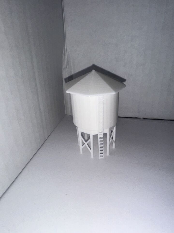 N - Scale Water Tower White Unpainted High Detail 1:160 Classic Utility Building