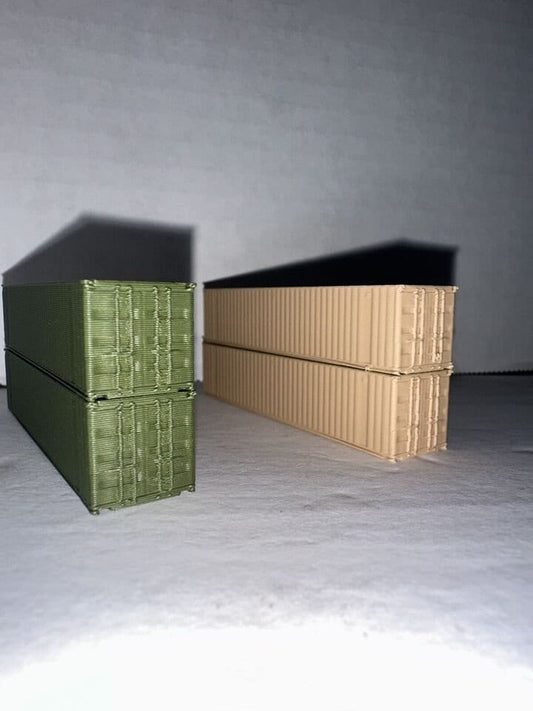 N - Scale Army US Military Shipping Containers High Detail 1:160 40' (4 - pack) Cargo Storage Crates