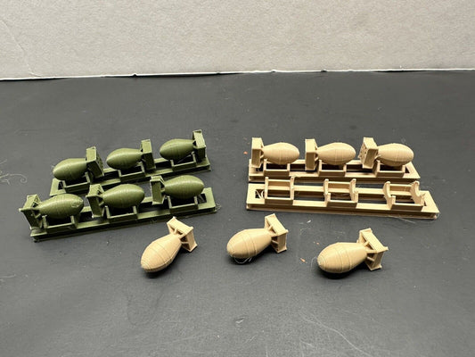 N Scale 1:160 Nuke / Atomic Bomb Cargo Freight Load for Flat Cars and Gondolas (12 Pack) Military Army Colors